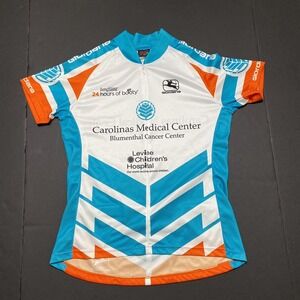 GIORDANA Womens Cycling Jersey Size M Multicolor 3/4 Zip Short Sleeve Chest 17"‎